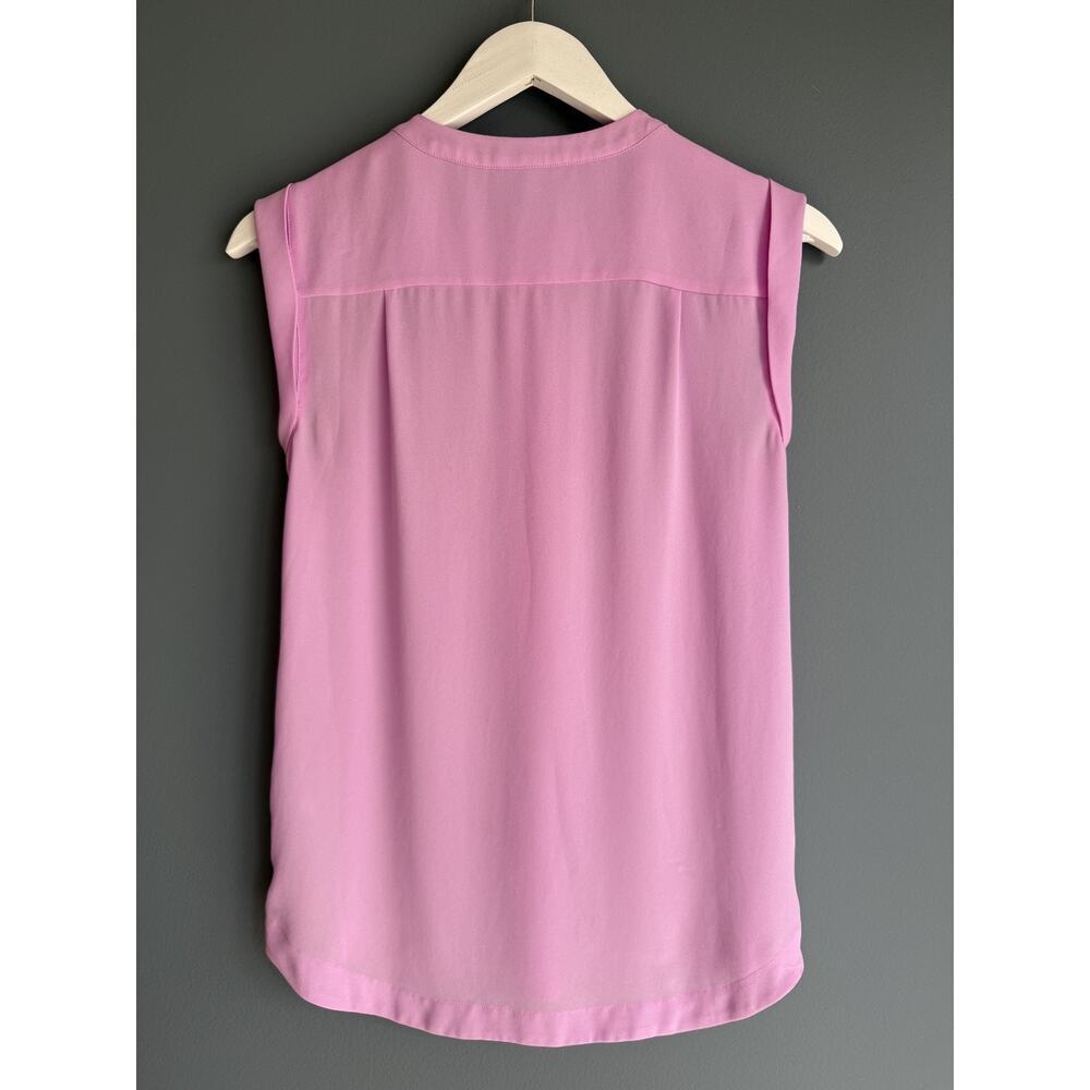 J.Crew Womens 00 Pink Chiffon Blouse Sleeveless Hidden Button Placket Top Office - Picture 7 of 9